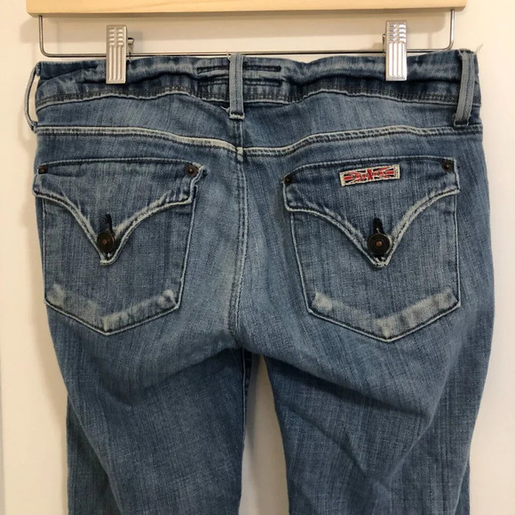 3/$25 ❥ Hudson Size 27 Skinny Mid-Rise Distressed Medium Mid Wash Blue Jeans - Picture 7 of 13